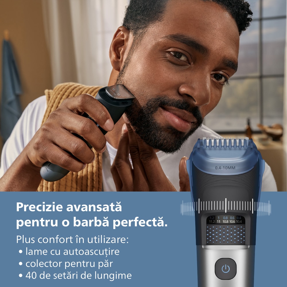 Aparat de tuns barba PHILIPS Series 7000 BT7670/15, acumulator, autonomie 120 min, gri