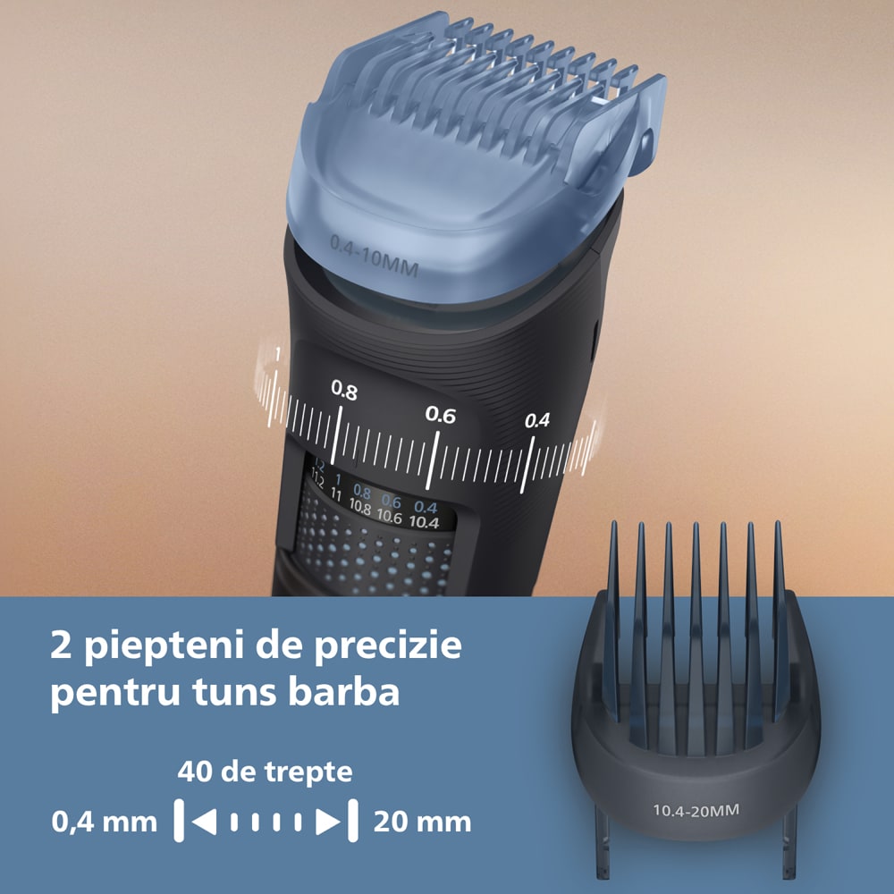 Aparat de tuns barba PHILIPS Series 7000 BT7670/15, acumulator, autonomie 120 min, gri