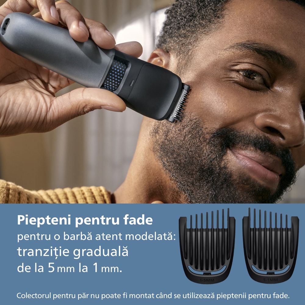 Aparat de tuns barba PHILIPS Series 7000 BT7670/15, acumulator, autonomie 120 min, gri