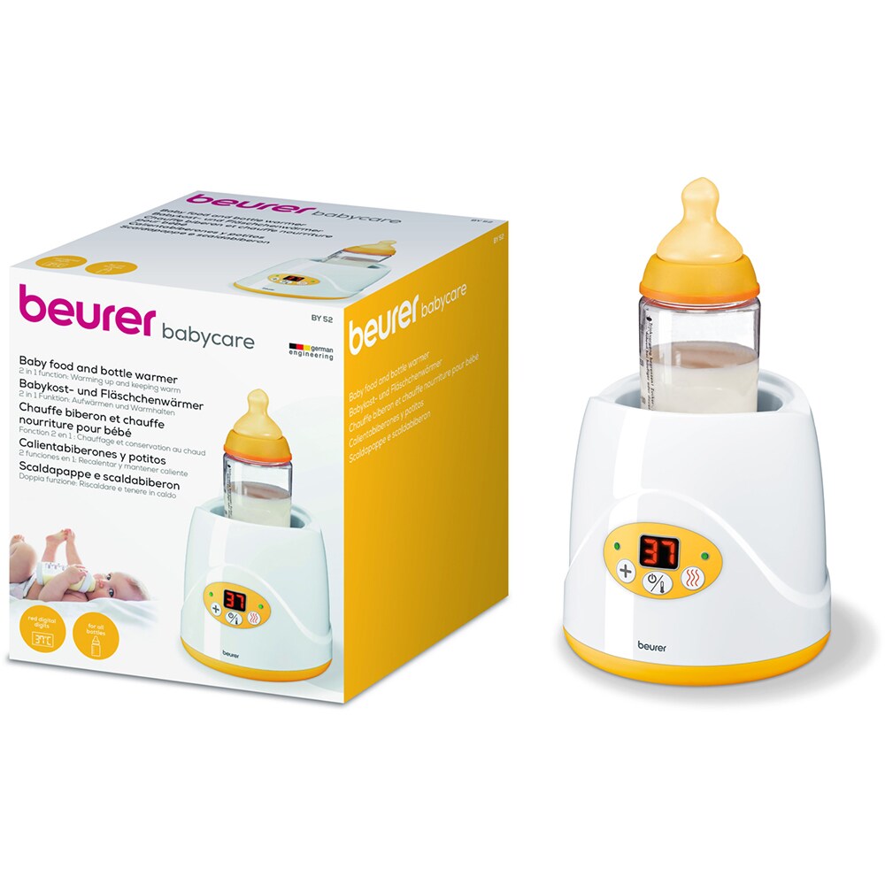 Set BEURER Incalzitor biberon BY52 + Pompa san manuala BY15, alb-galben