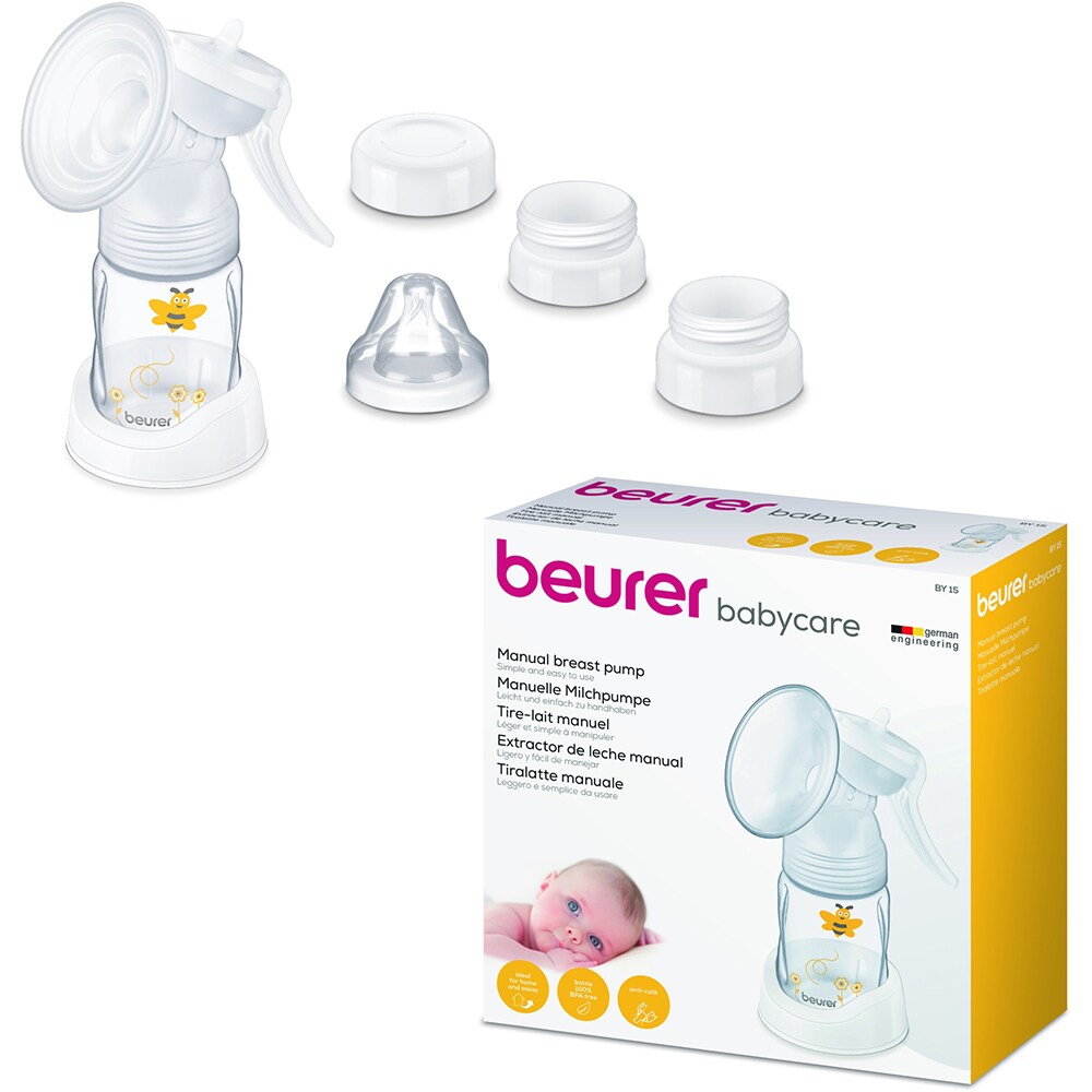 Set BEURER Incalzitor biberon BY52 + Pompa san manuala BY15, alb-galben