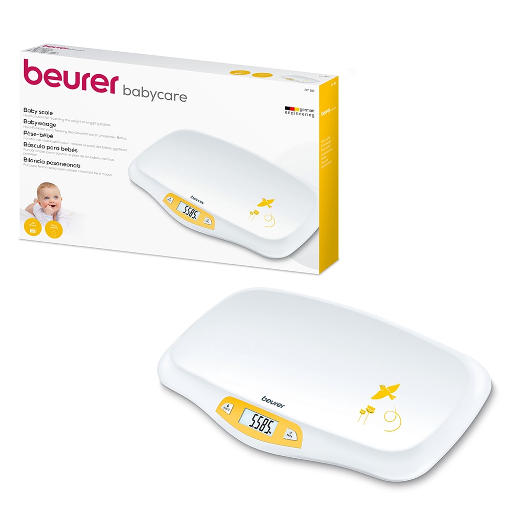 Set BEURER Cantar de bebelusi + Termometru digital BY80BY11, alb-galben