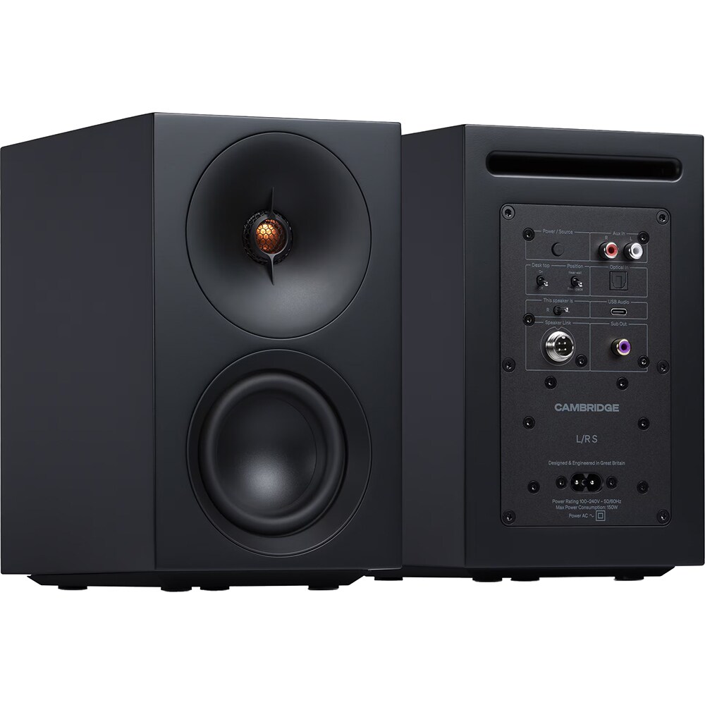 Sistem boxe active CAMBRIDGE AUDIO L/R S, Bluetooth, USB-C, negru