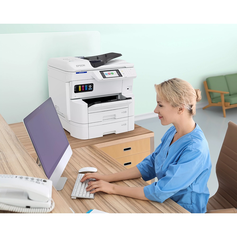 Multifunctional inkjet color EPSON WorkForce Pro EM-C7100DWF, A3+, USB, Retea, Wi-Fi, Fax