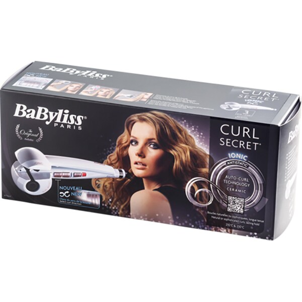 Ondulator automat BABYLISS Ionic Curl Secret C1201E, 230C, invelis ceramic, alb