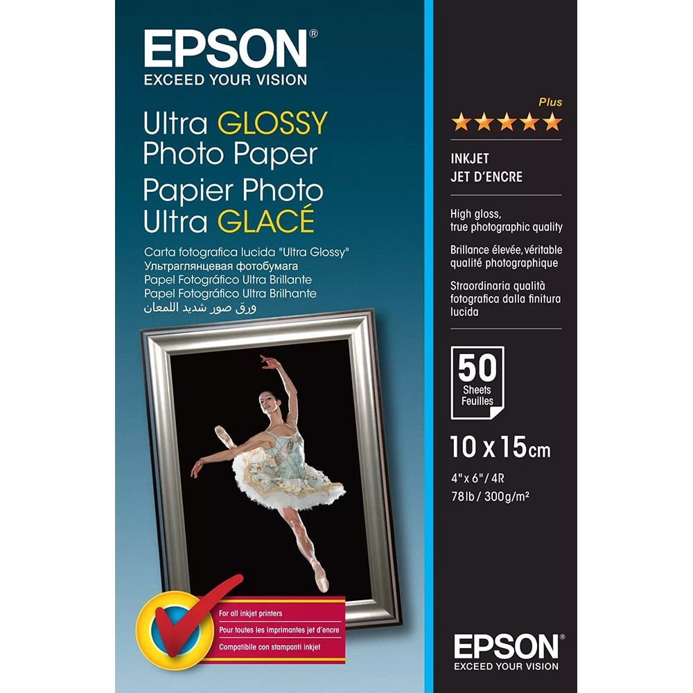 Hartie foto originala EPSON Ultra Glossy C13S041943, 10 x 15 cm, 50 coli