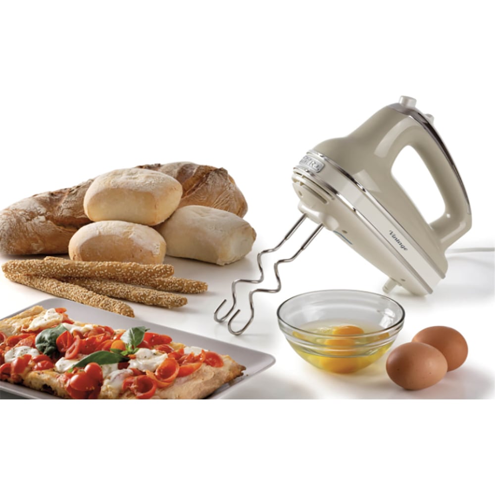 Mixer de mana ARIETE Vintage C154803AR0, 450W, 5 trepte viteza, bej-alb