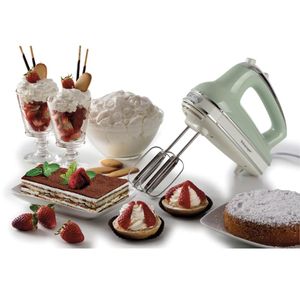 Mixer de mana ARIETE Vintage C154804AR0, 450W, 5 trepte viteza, verde-alb