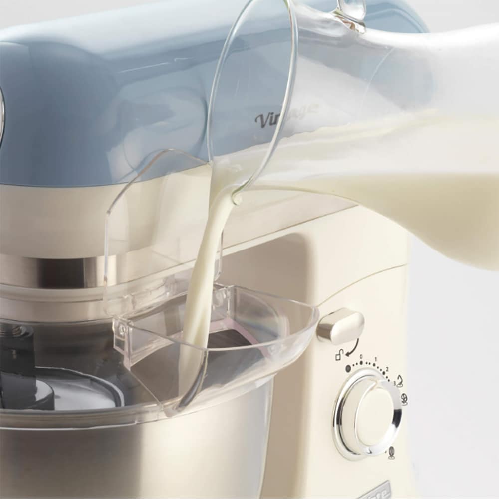 Robot de bucatarie ARIETE Vintage C158805AR0, vas 5.5l, 2400W, 7 trepte viteza, albastru-alb