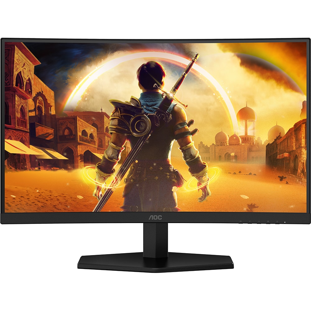 Monitor Gaming curbat WLED VA AOC C24G42E, 23.6", Full HD, 180Hz, HRD10, boxe, negru