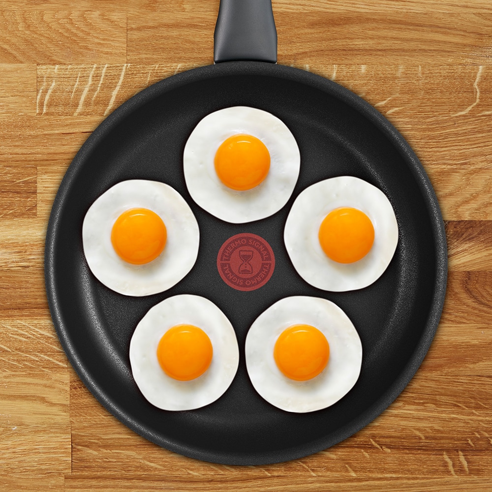 Tigaie Wok TEFAL Force, 28 cm, aluminiu, Thermo-Signal, invelis antiaderent, negru