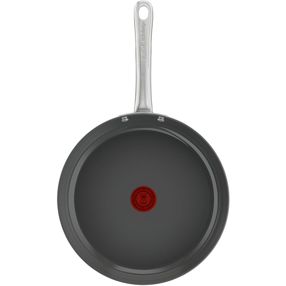 Tigaie TEFAL Renew+, 20 cm, aluminiu reciclat, Thermo-Signal, invelis ceramic, gri