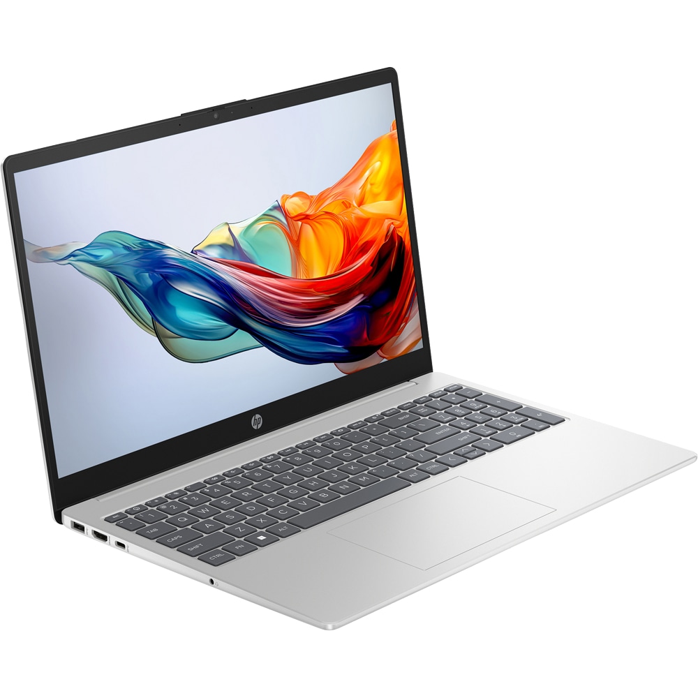 Laptop HP 15-fc0046nq, AMD Ryzen 5 7520U pana la 4.3GHz, 15.6" Full HD, 16GB, SSD 512GB, AMD Radeon Graphics, Free Dos, argintiu