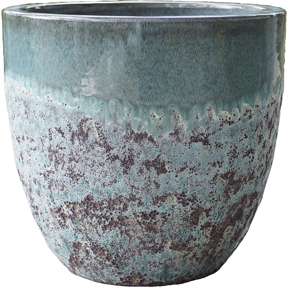 Ghiveci flori VERVE L, ceramica, D 36 cm, turcoaz