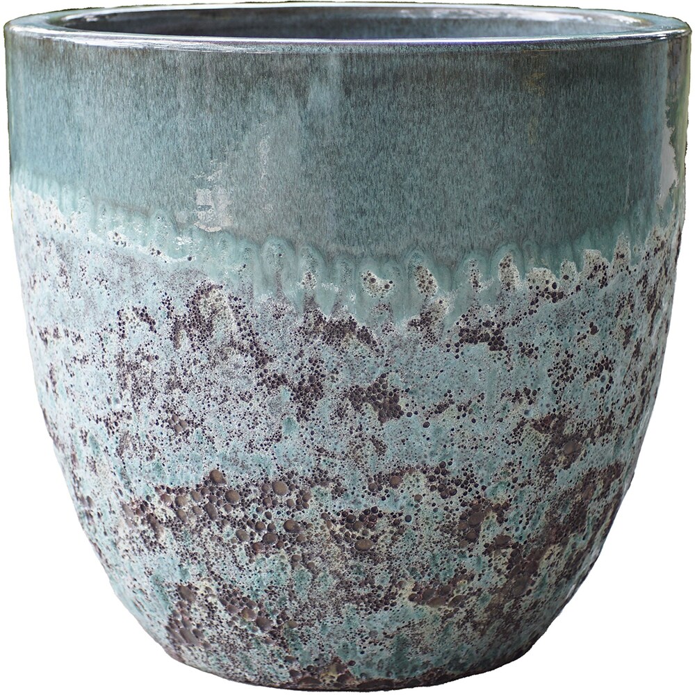 Ghiveci flori VERVE L, ceramica, D 36 cm, turcoaz