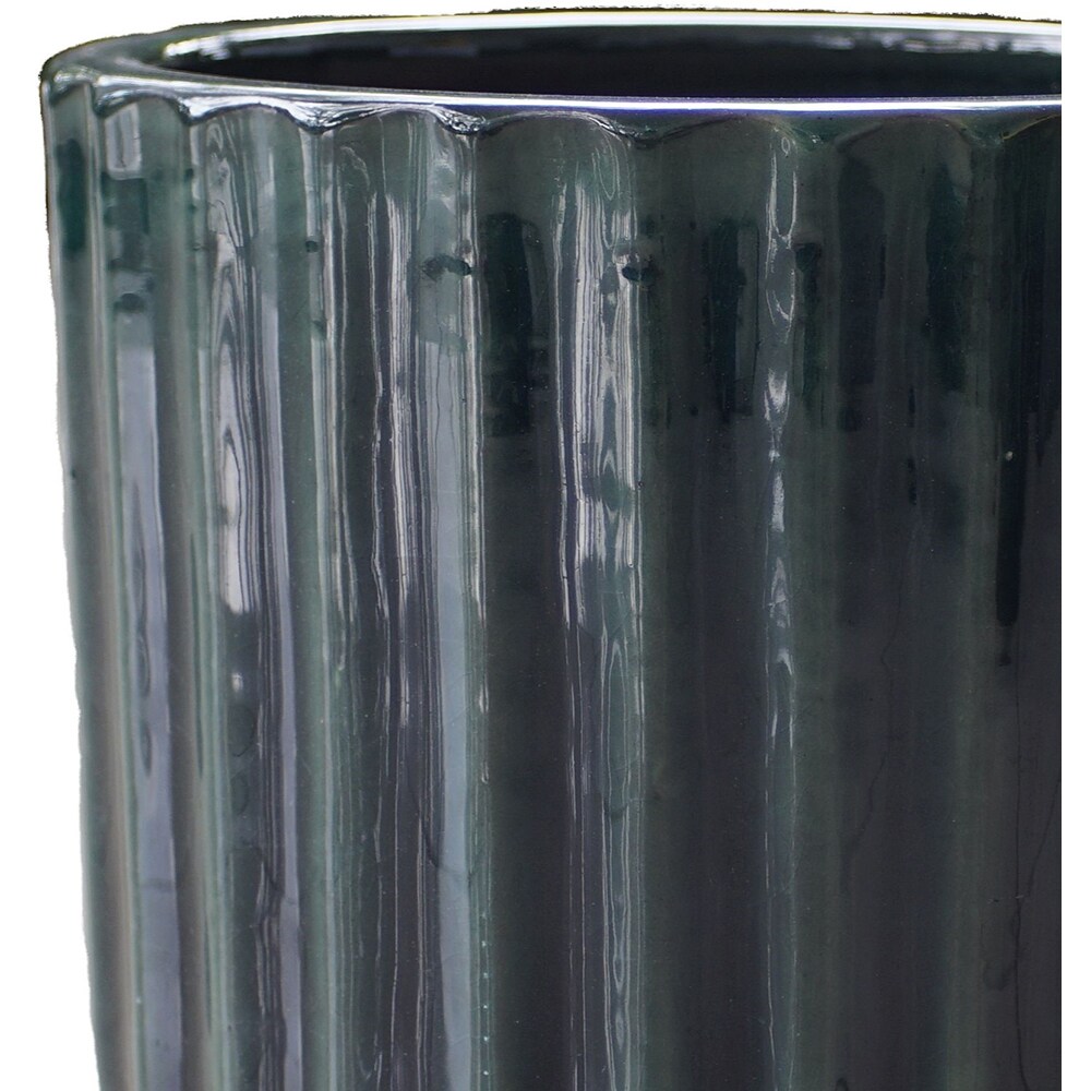 Ghiveci flori VERVE S, ceramica, D 21 cm, verde inchis
