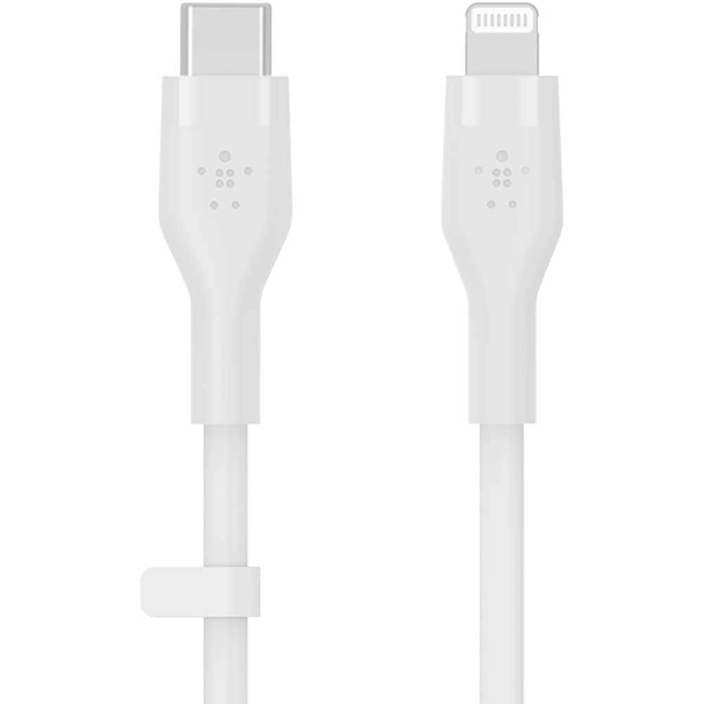 Cablu date BELKIN CAA009bt2MWH, USB-C - Lightning, 2m, alb