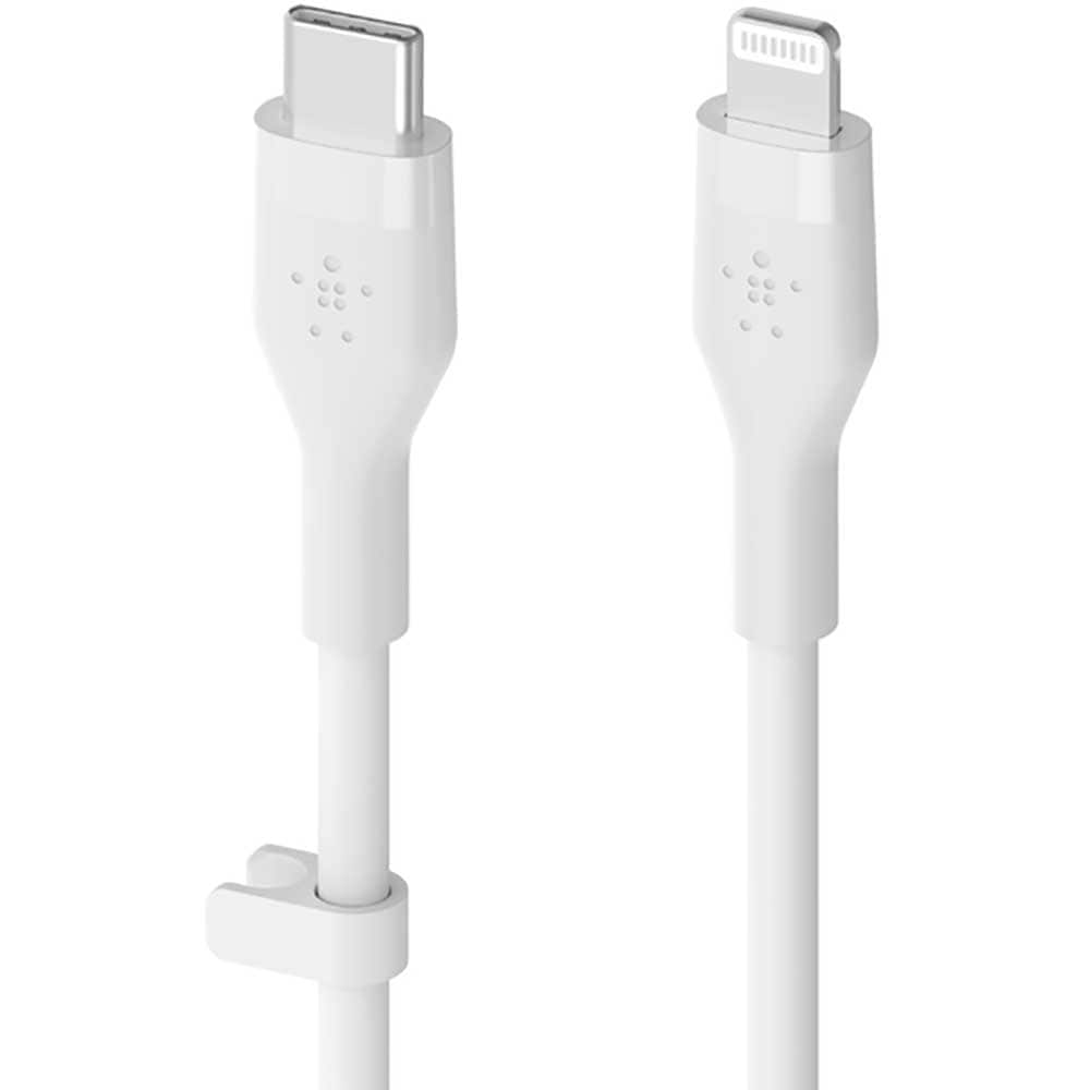 Cablu date BELKIN CAA009bt2MWH, USB-C - Lightning, 2m, alb