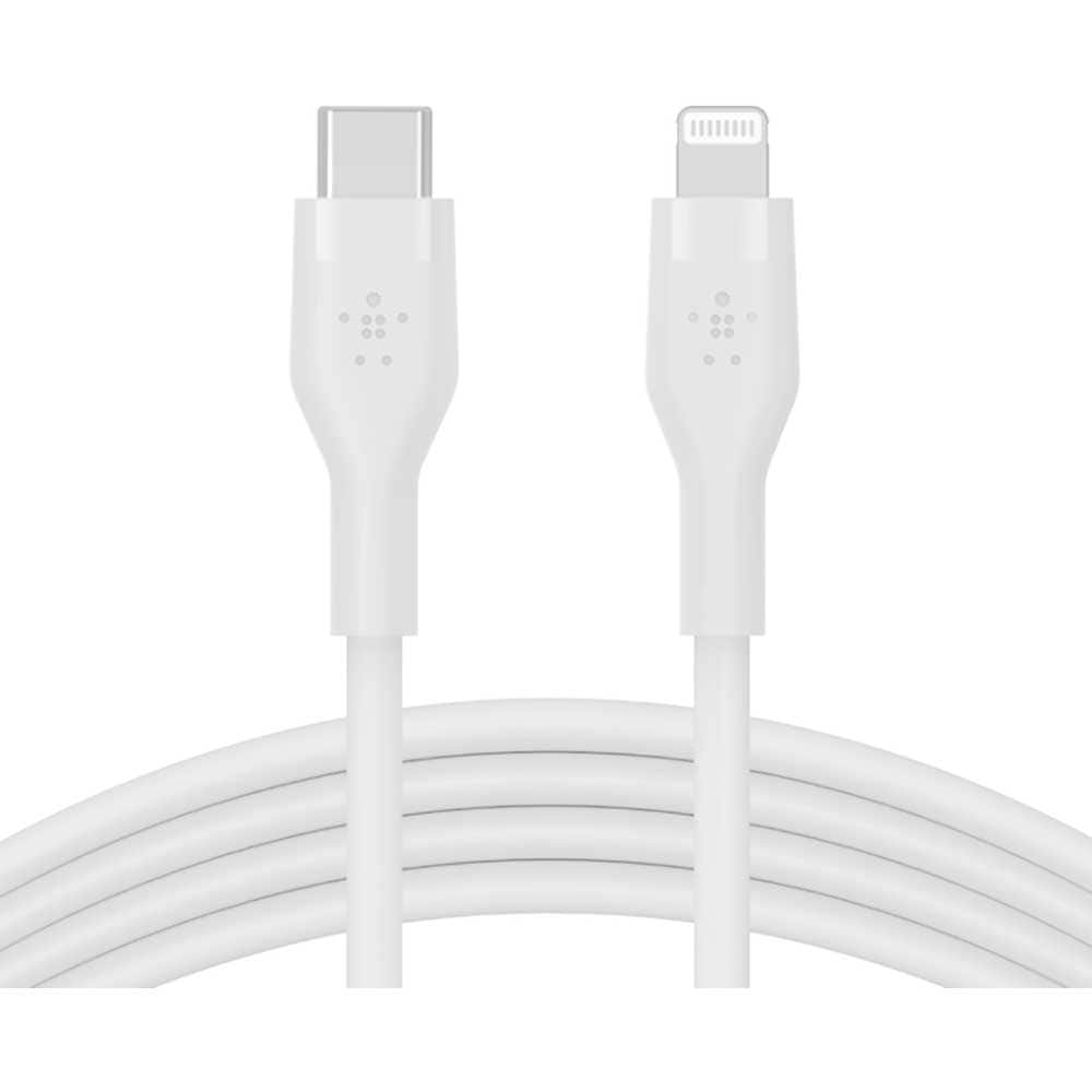 Cablu date BELKIN CAA009bt2MWH, USB-C - Lightning, 2m, alb