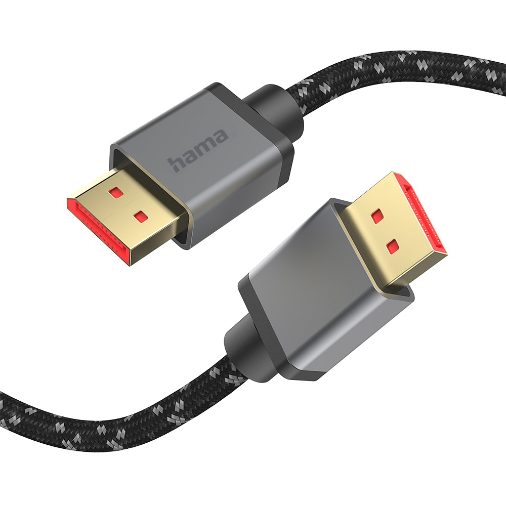 Cablu DisplayPort 1.4 HAMA 200505, 2m, gri antracit