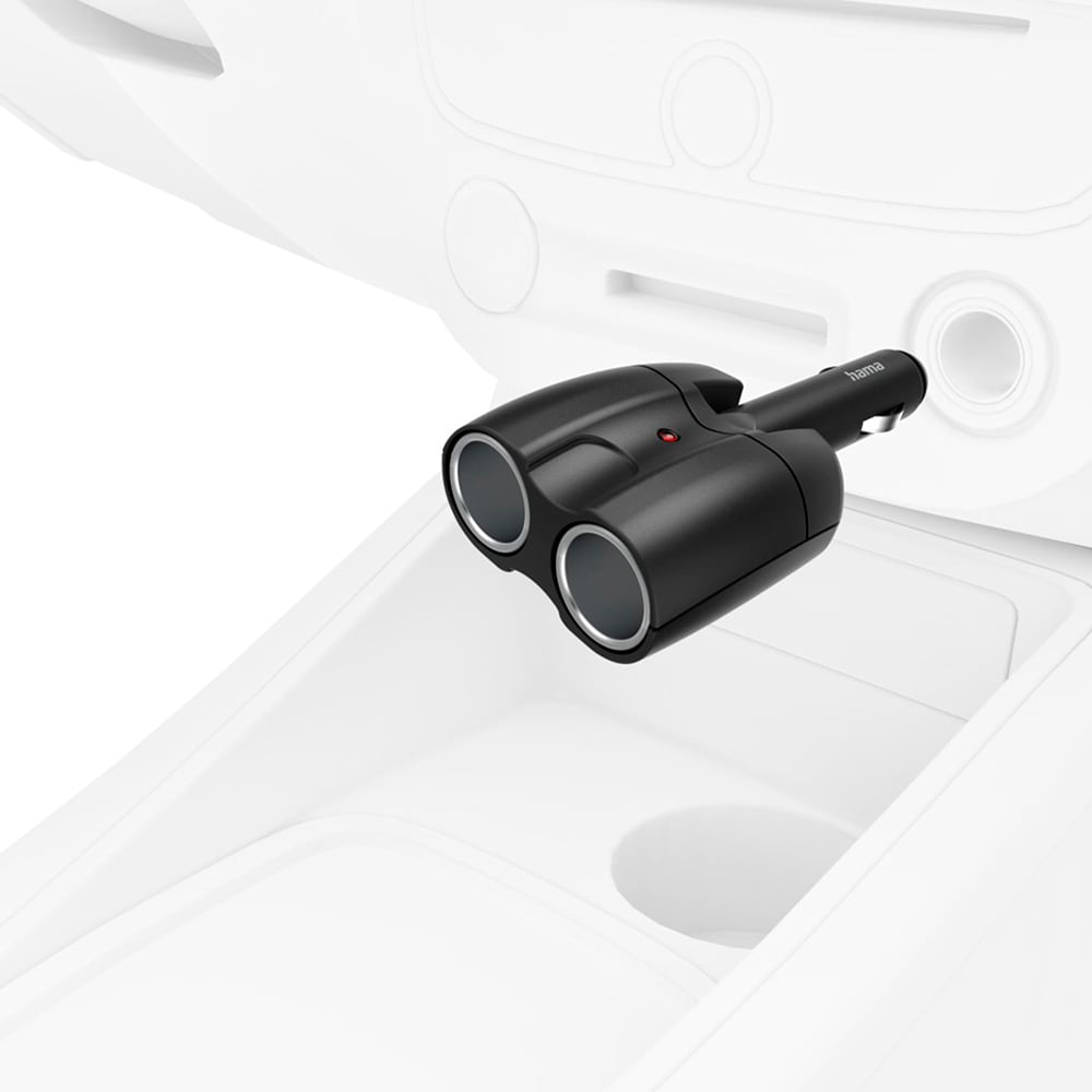 Distribuitor pentru priza auto HAMA 223403, 12V, 2 iesiri, 180grade, negru