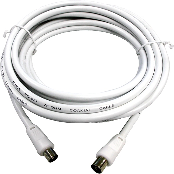Cablu antena coaxial MYRIA MY2019, 10m, alb