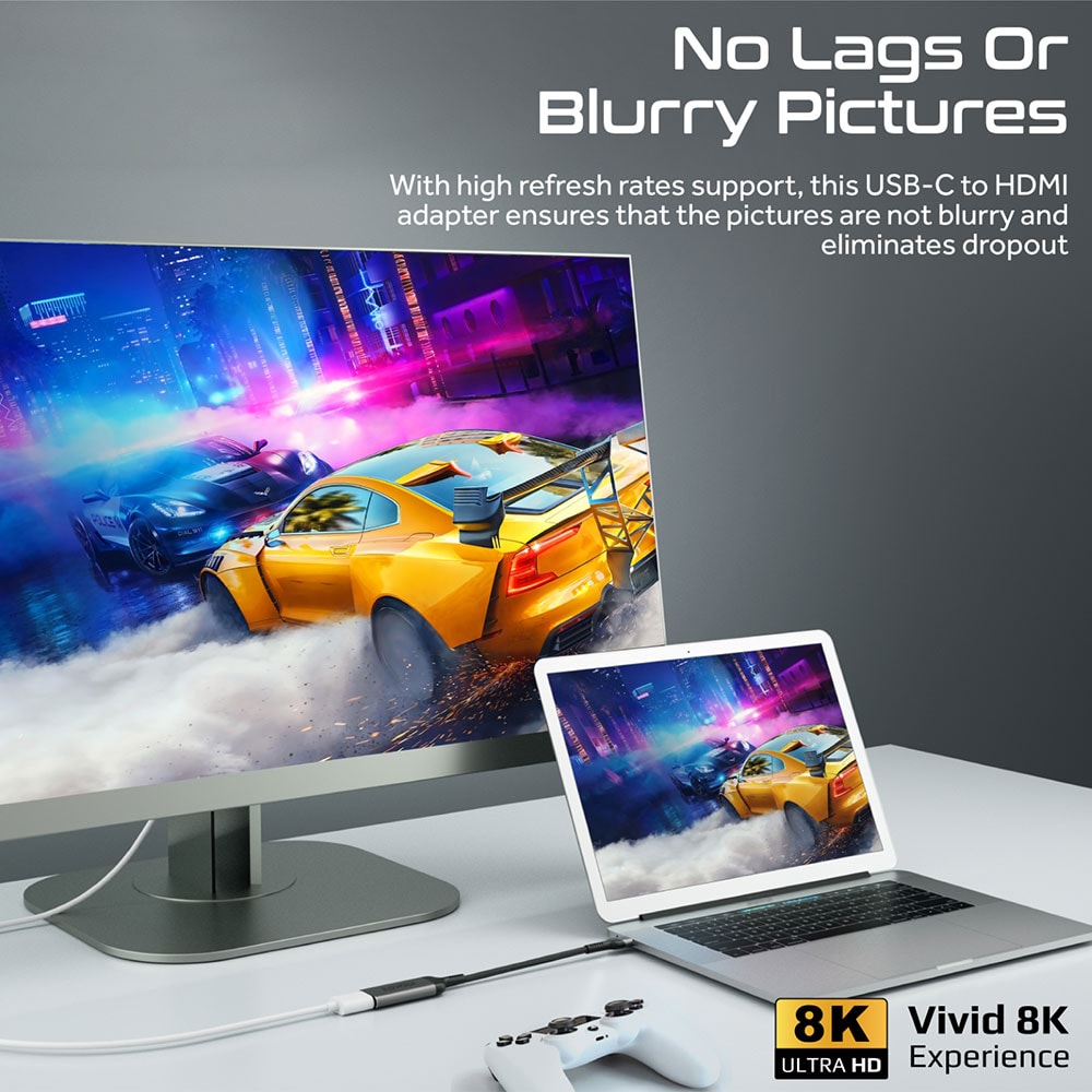 Adaptor USB-C - HDMI PROMATE MEDIALINK-8K, argintiu