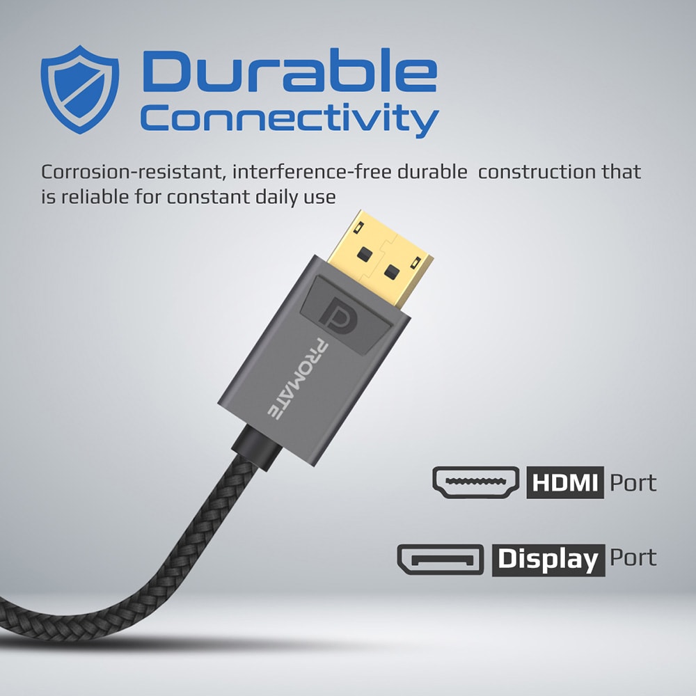 Adaptor DisplayPort la HDMI PROMATE MediaLink-DP, 0.2m, gri