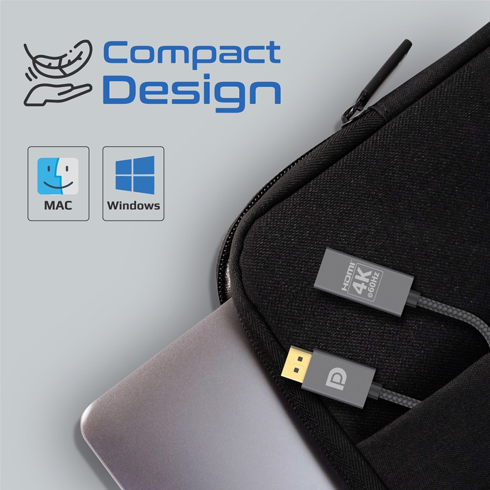 Adaptor DisplayPort la HDMI PROMATE MediaLink-DP, 0.2m, gri