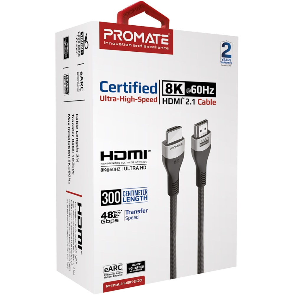 Cablu HDMI PROMATE PrimeLink8K-300, 3m, 8K, negru