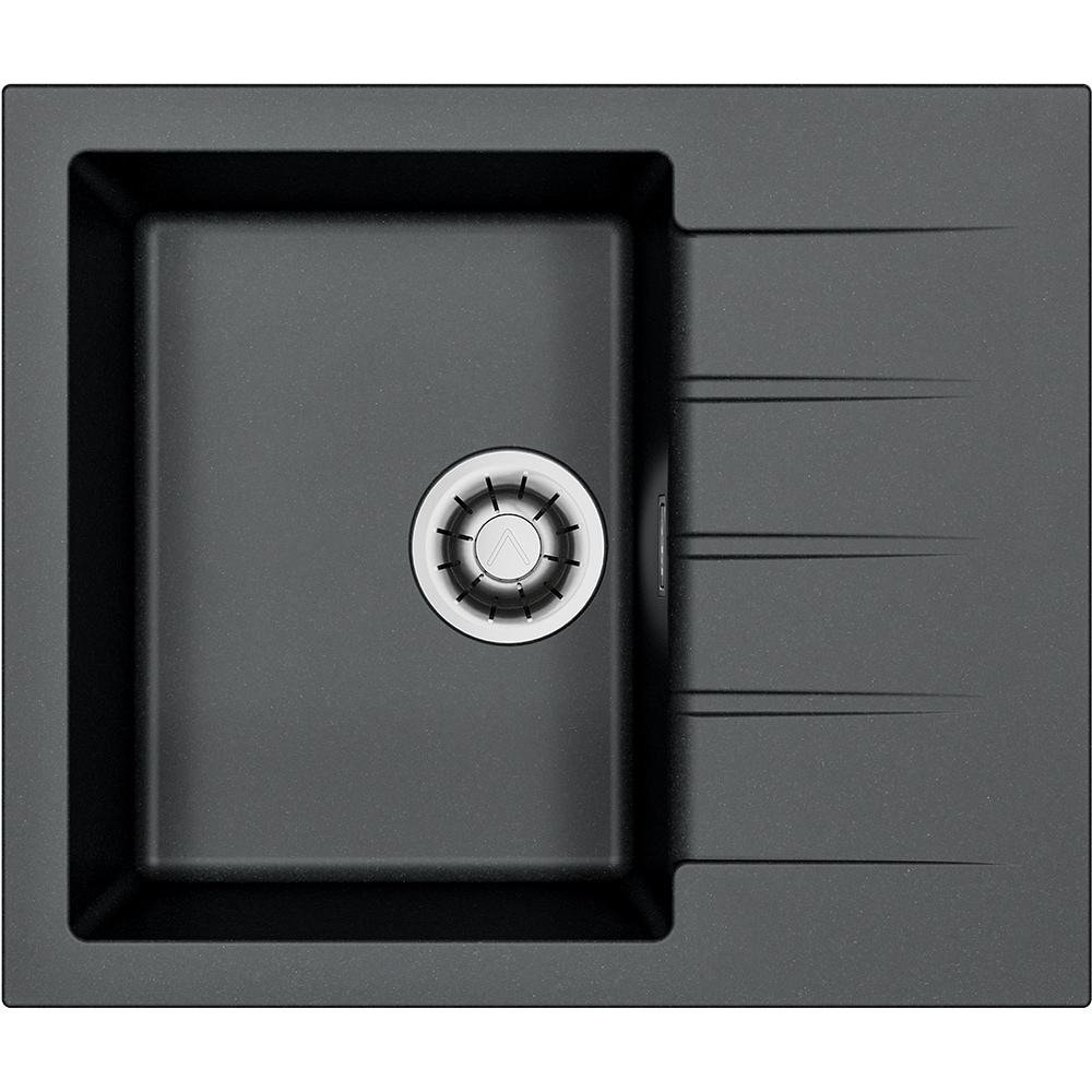 Chiuveta bucatarie ALVEUS Cadit 10 A91, 1 cuva, picurator reversibil, compozit granit, negru