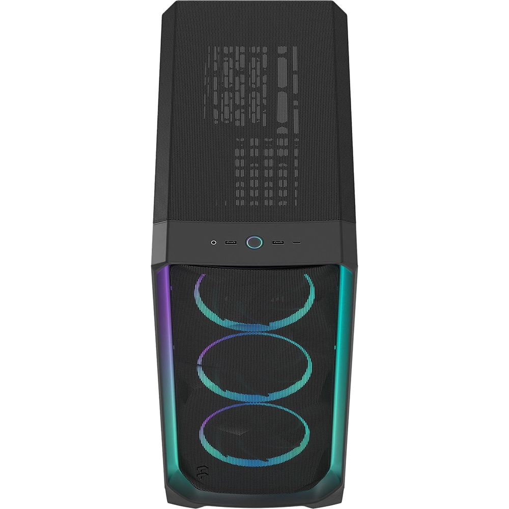 Carcasa PC FRACTAL DESIGN Meshify 3 Ambience Pro RGB Black TG Light Tint, USB Type-C 20Gbps, fara sursa, RGB, negru