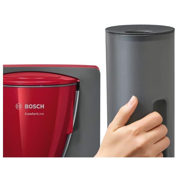Cafetiera BOSCH ComfortLine TKA6A044, 1.25l, 1200W, 15 cesti, rosu-gri inchis