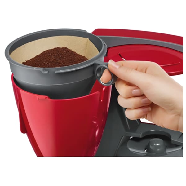 Cafetiera BOSCH ComfortLine TKA6A044, 1.25l, 1200W, 15 cesti, rosu-gri inchis