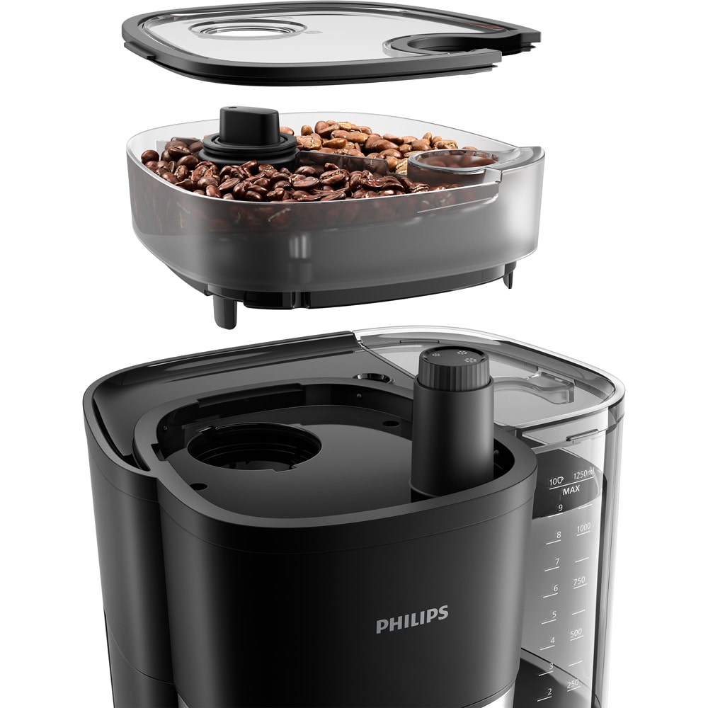 Cafetiera PHILIPS HD7900/50 All-in-1Brew HD7900/50, 1.25l, 1000W, 10 cesti, negru-argintiu
