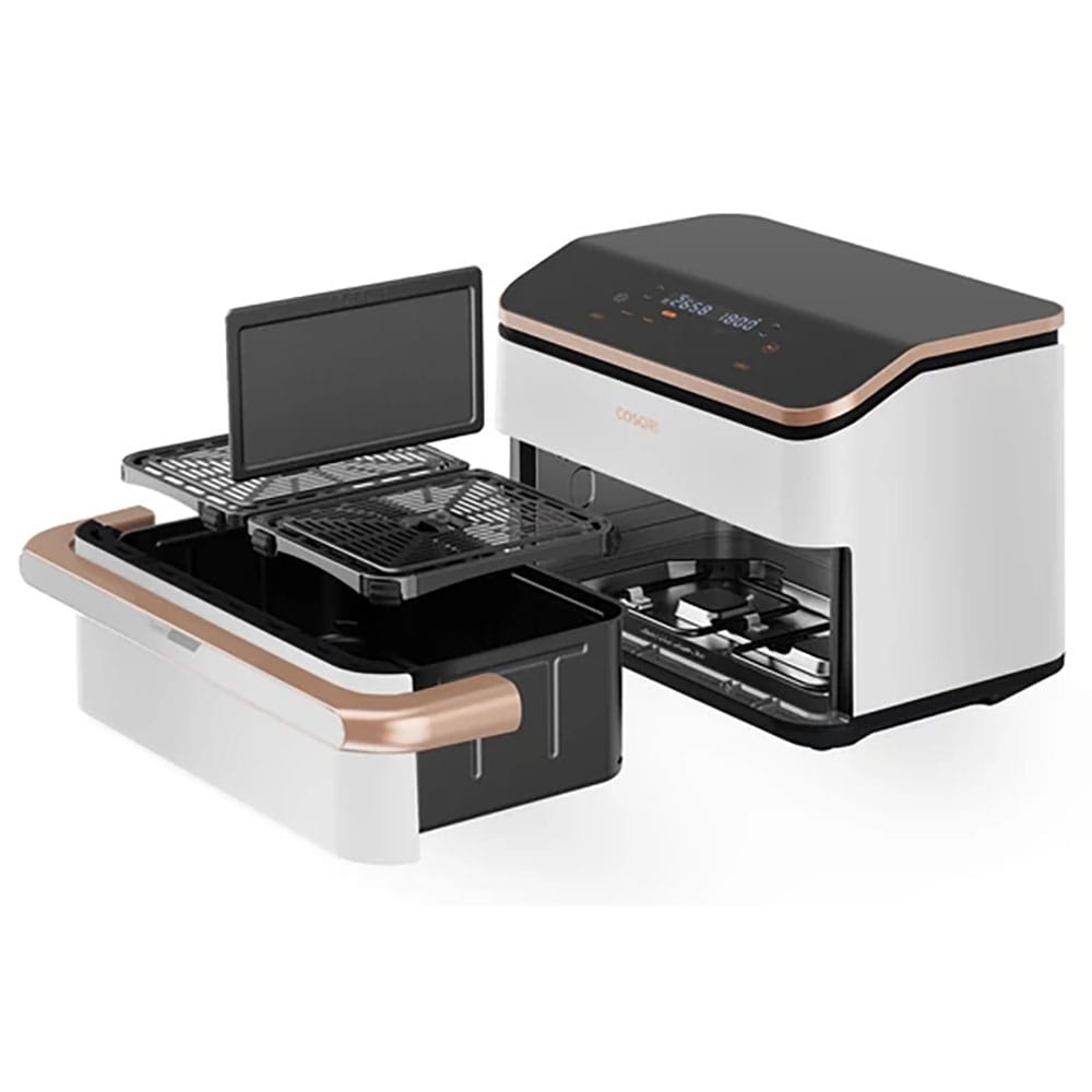 Friteuza cu aer cald dubla COSORI CAF-TF101S-WEUR-277A, 10l, 2800W, alb-auriu