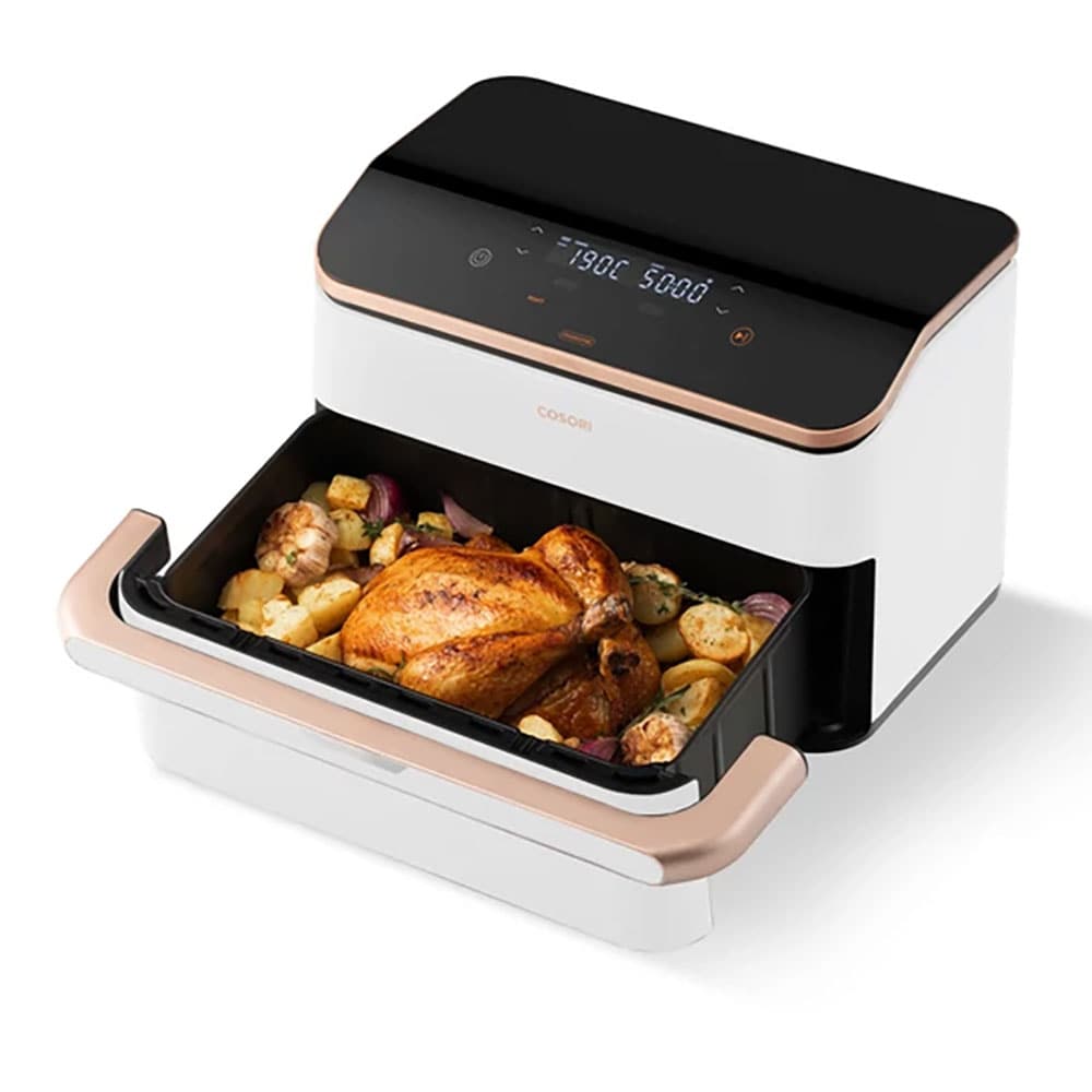 Friteuza cu aer cald dubla COSORI CAF-TF101S-WEUR-277A, 10l, 2800W, alb-auriu