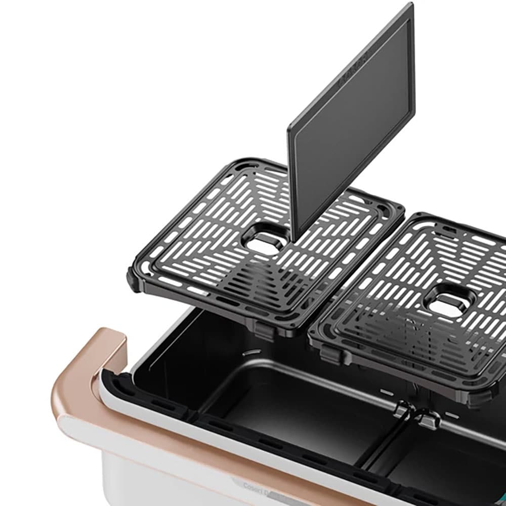 Friteuza cu aer cald dubla COSORI CAF-TF101S-WEUR-277A, 10l, 2800W, alb-auriu