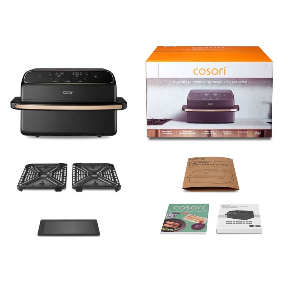 Friteuza cu aer cald dubla COSORI CAFTF801CEUR, 8.6l, 2700W, negru-auriu