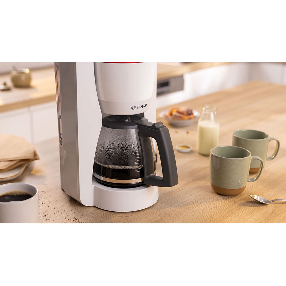 Cafetiera BOSCH MyMoment TKA2M111, 1.4l, 1200W, 15 cesti, alb-gri inchis
