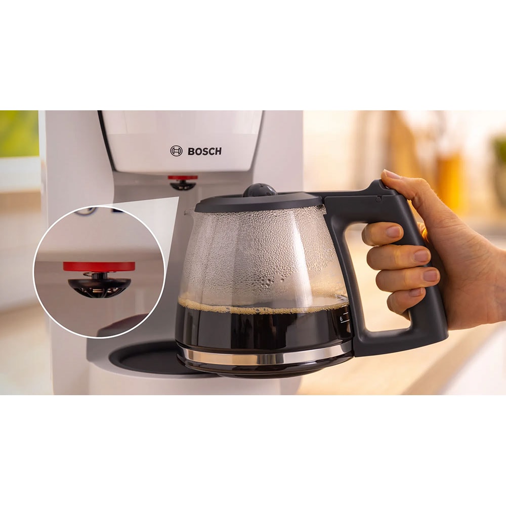 Cafetiera BOSCH MyMoment TKA2M111, 1.4l, 1200W, 15 cesti, alb-gri inchis
