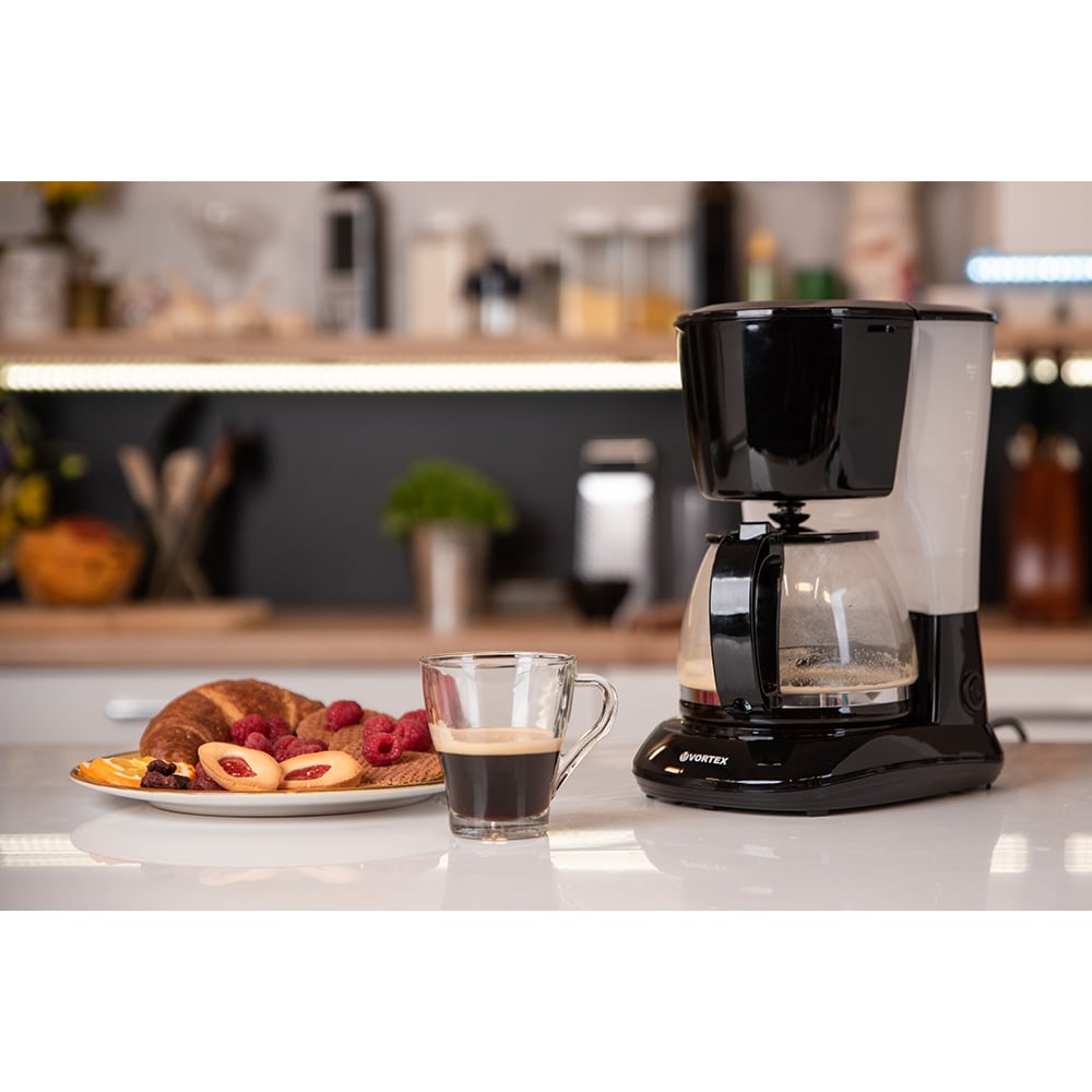 Cafetiera VORTEX VO4012, 1.25l, 750W, 10 cesti, negru