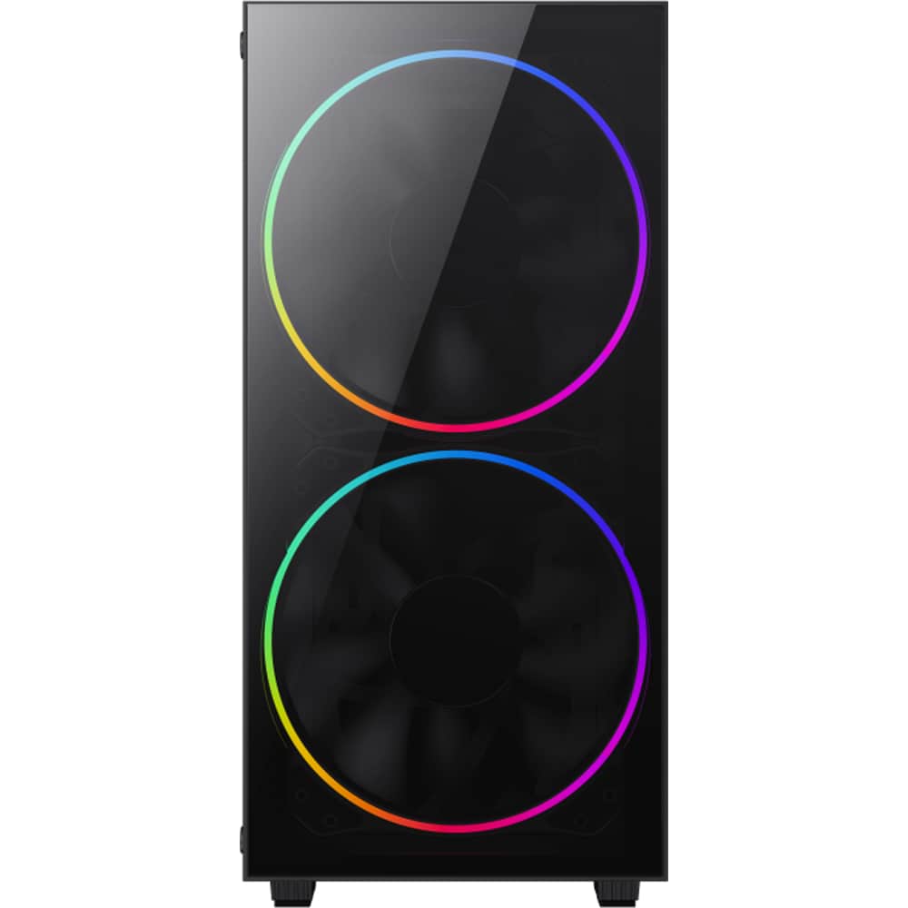 Carcasa PC GAMEMAX Black Hole, USB 3.0, fara sursa, iluminare ARGB, negru
