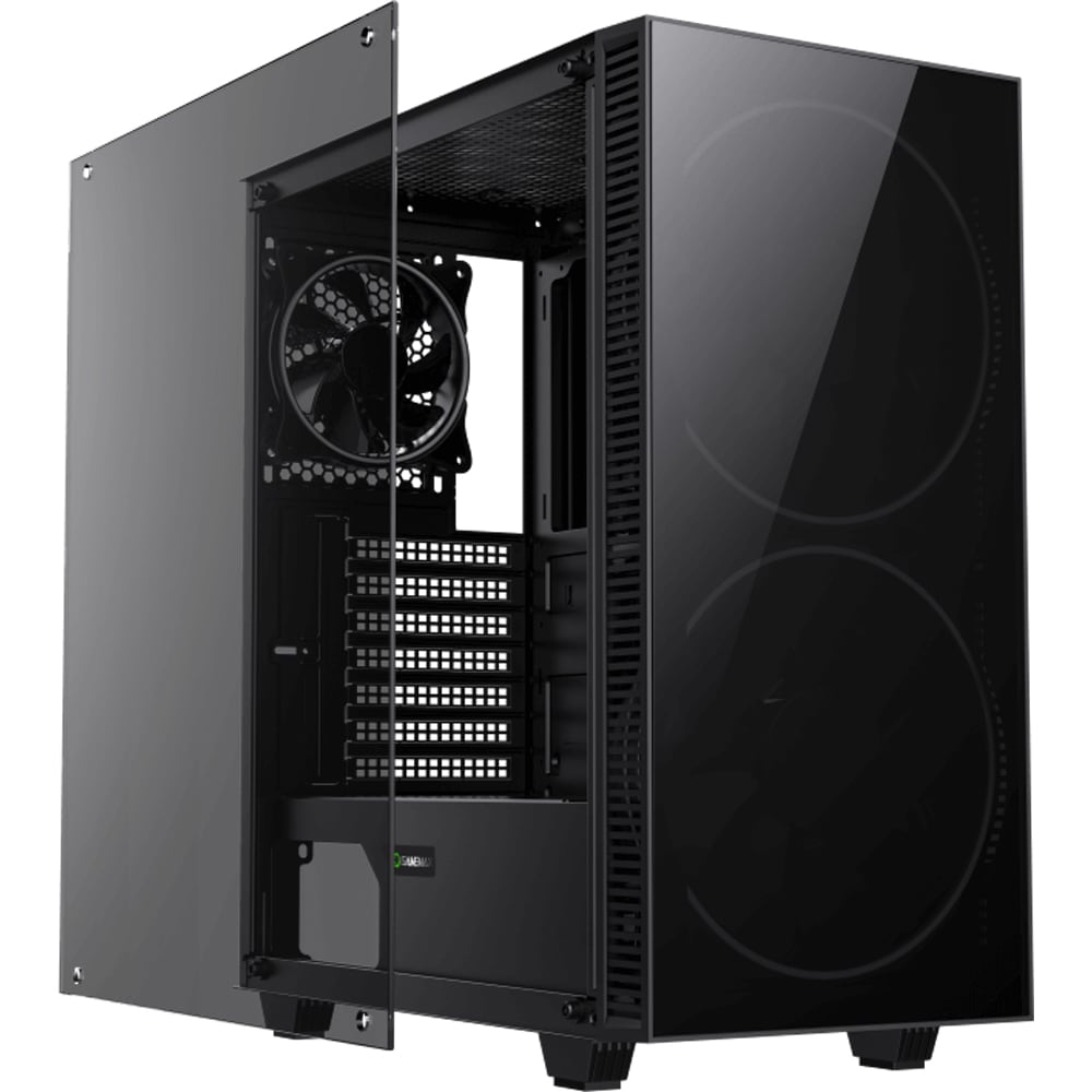 Carcasa PC GAMEMAX Black Hole, USB 3.0, fara sursa, iluminare ARGB, negru