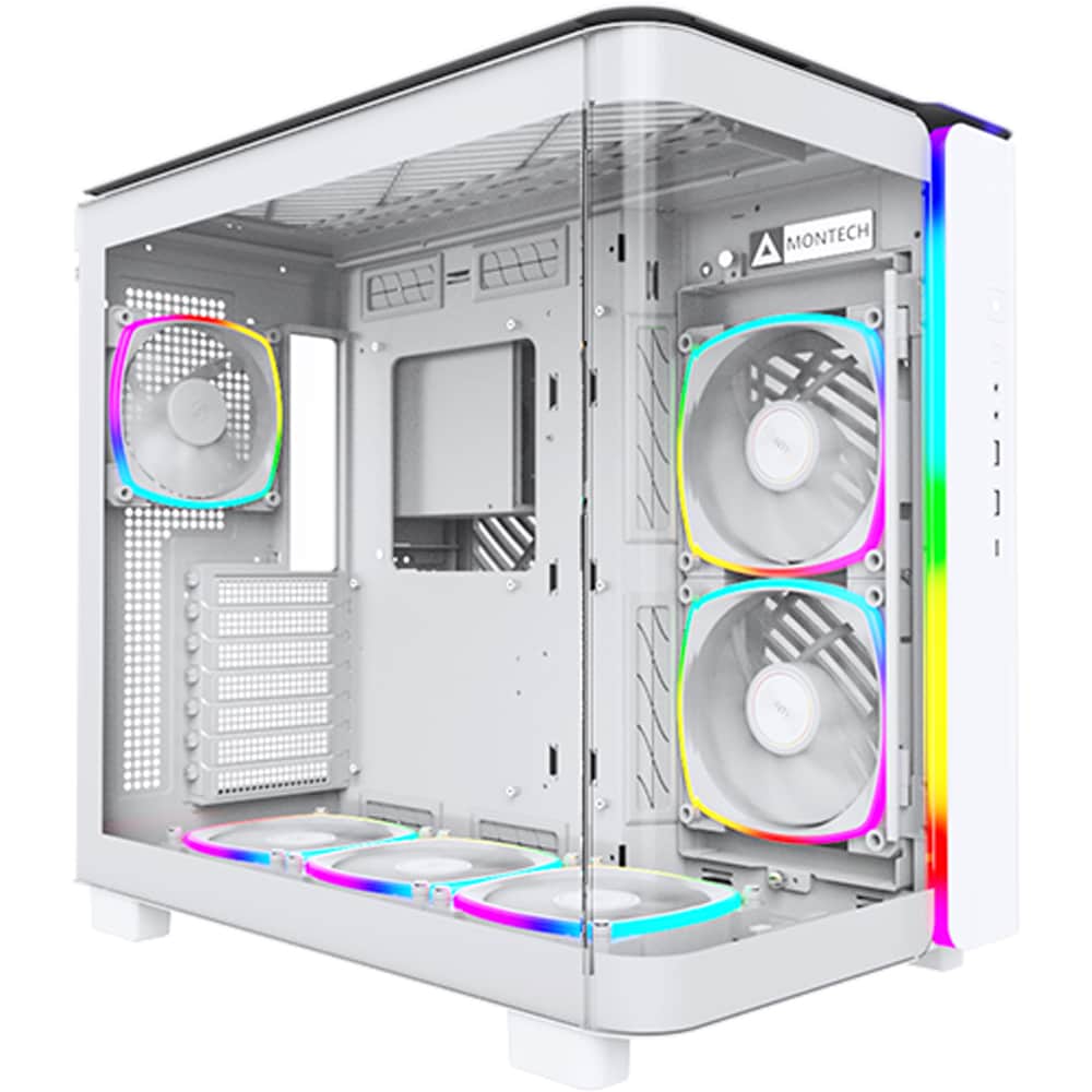 Carcasa PC MONTECH King Pro 95, USB Type-C, fara sursa, iluminare ARGB, alb