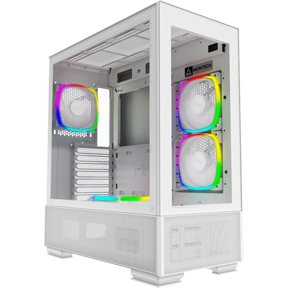 Carcasa PC MONTECH Sky Two, USB Type-C, fara sursa, iluminare ARGB, alb