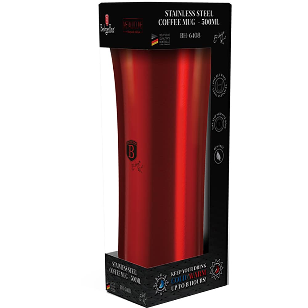 Cana calatorie BERLINGER HAUS BH/6408A, 0.5l, otel, visiniu