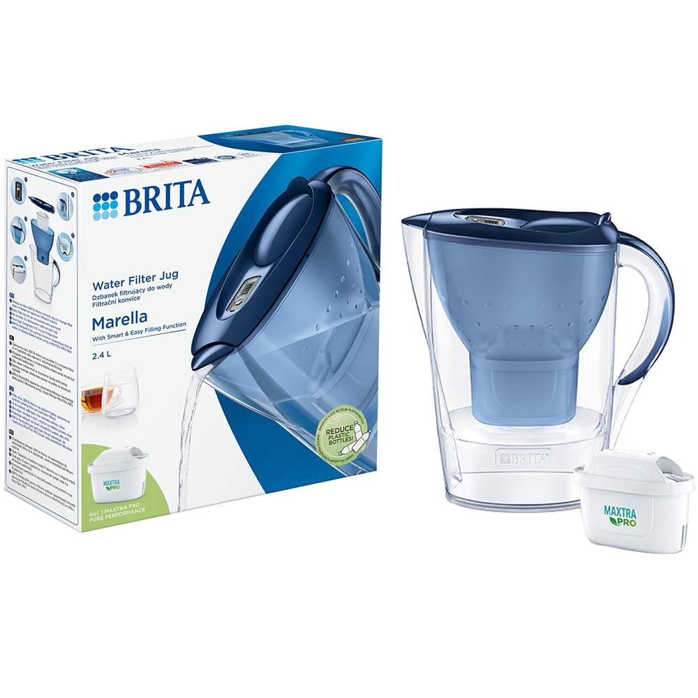 Cana filtranta BRITA Marella BR1052799, 2.4l, albastru-transparent