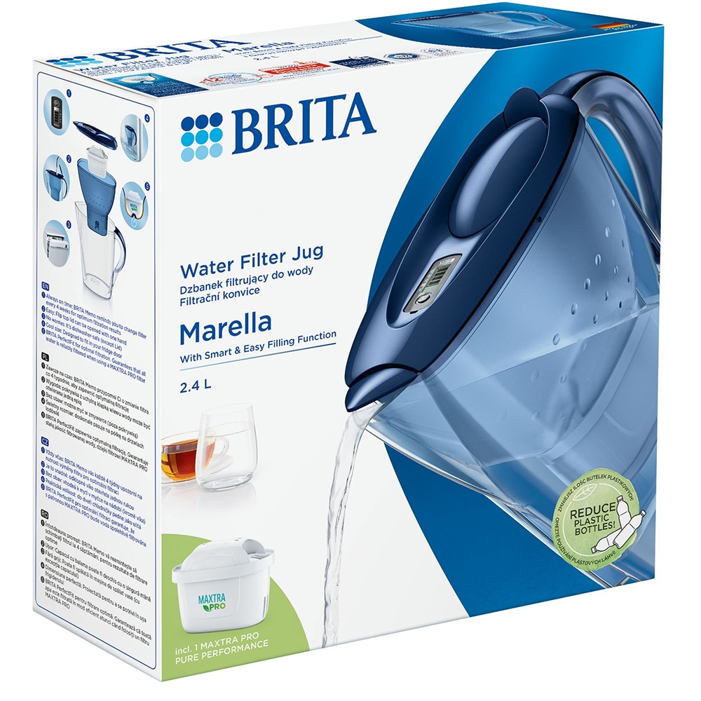 Cana filtranta BRITA Marella BR1052799, 2.4l, albastru-transparent