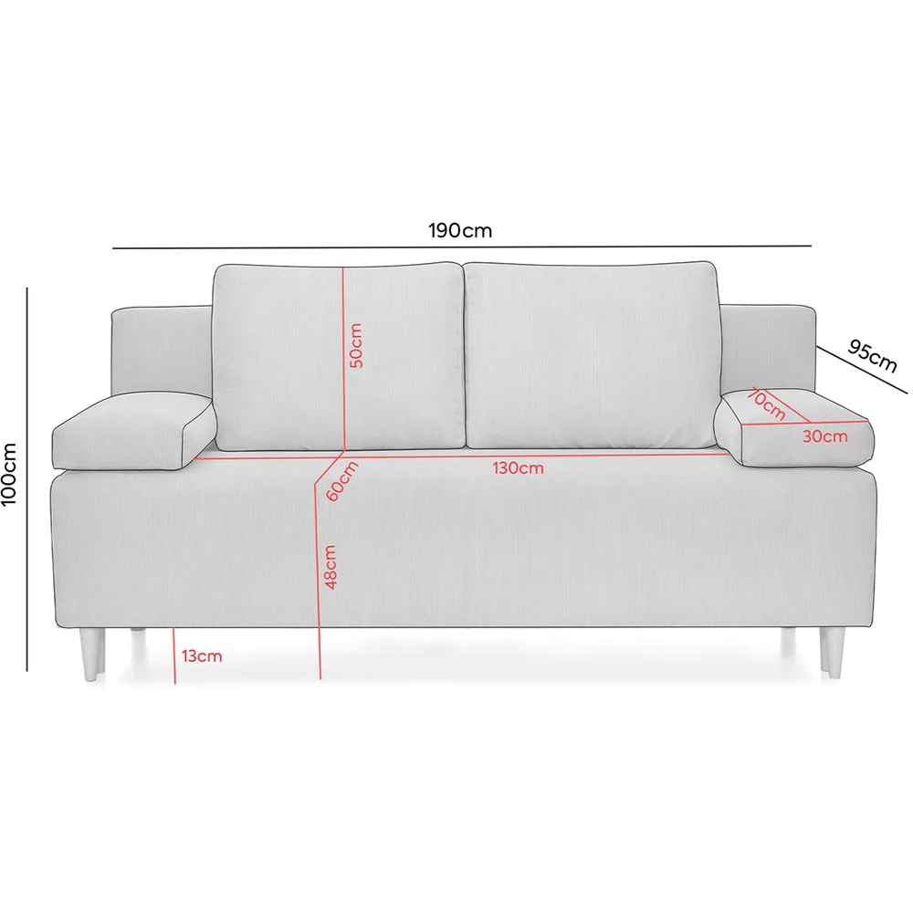 Canapea extensibila Candy, 3 locuri, lada depozitare, 190 x 100 x 95 cm, albastru inchis